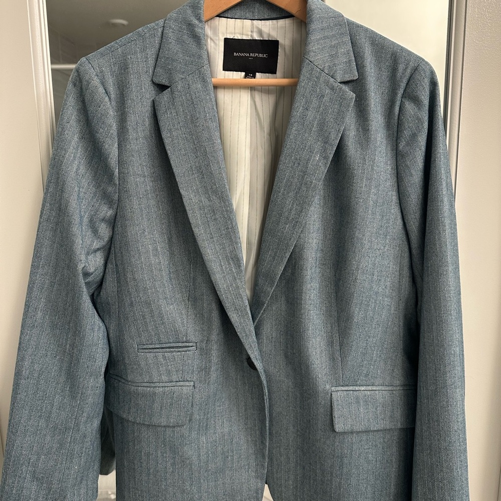 Banana Republic Teal Blazer Tailored Suit Jacket